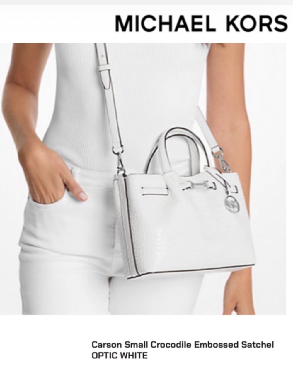 Carson Small Crocodile Embossed Satchel